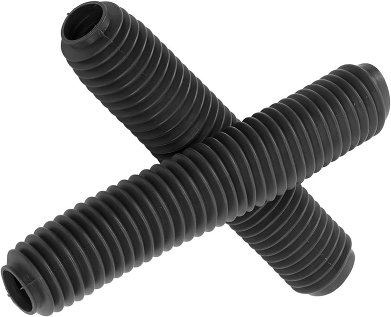 Aramox Front Fork Cover, Pair Motorcycle Front Fork Shock Boots Dust Cover Rubber RM125 DR250 DRZ400 400(Black) - Image 1